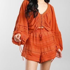 Free People Orange Two Piece